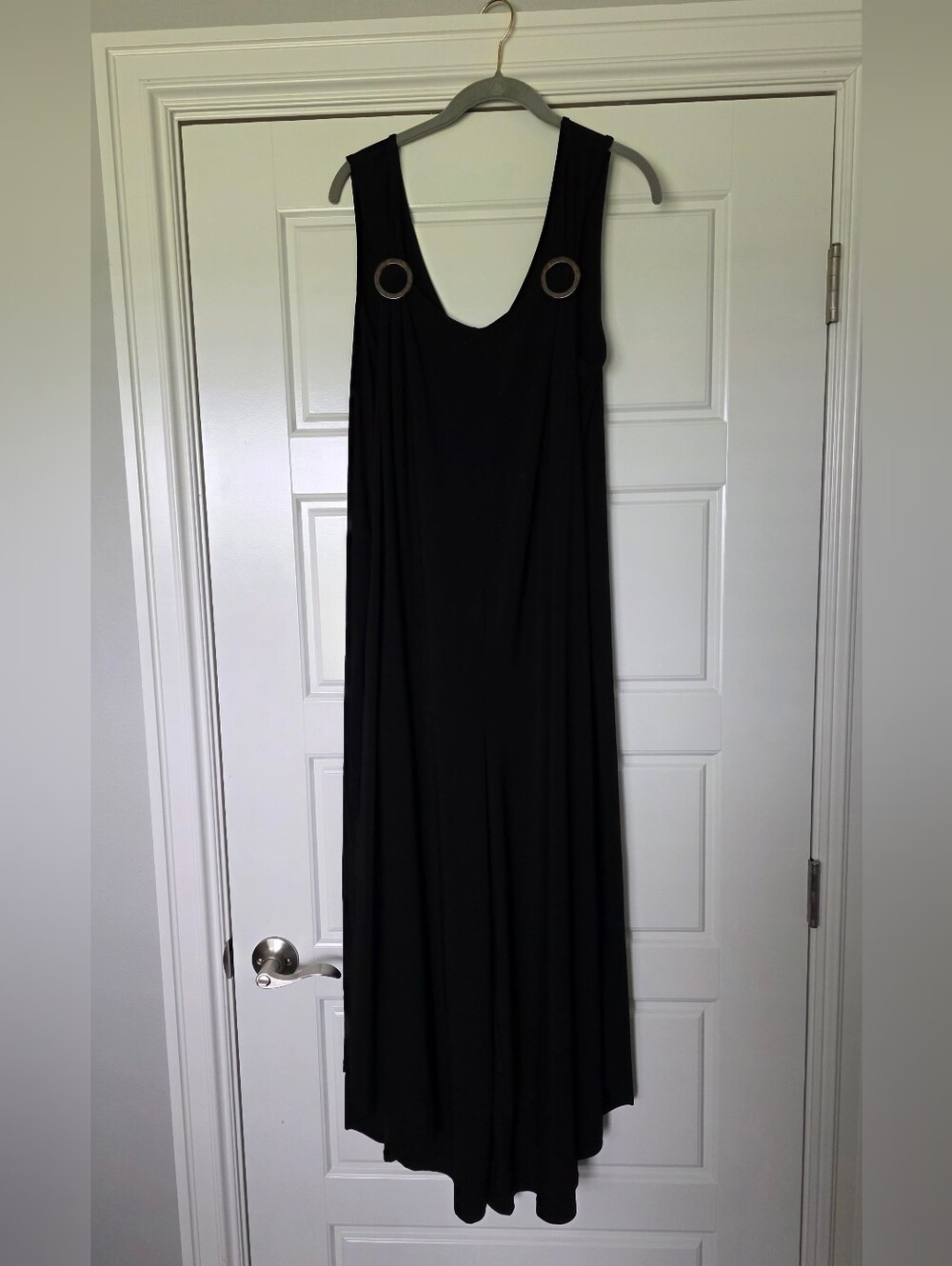 Adorable, Black Sleeveless  Jumpsuit with Ring Detail Size XL
